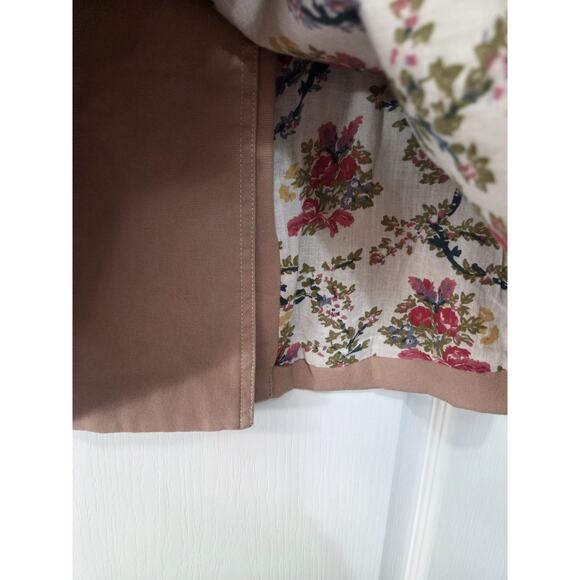 Sundance Tan Cotton Double Breasted Floral Lining Neutral Peacoat Jacket Size XS - Picture 14 of 14